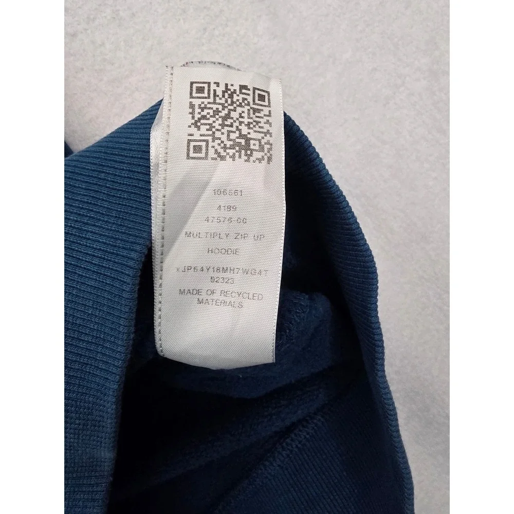 True Religion Multiply Zip Up Hoodie Large Blue Cotton Blend Streetwear Y2K Logo